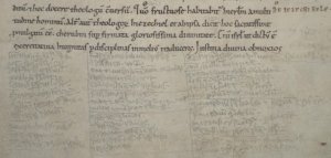 Dombibliothek Köln - Cod. 30 - fol. 16r - 'De eccesiastica hierarchia' - Ausschnitt