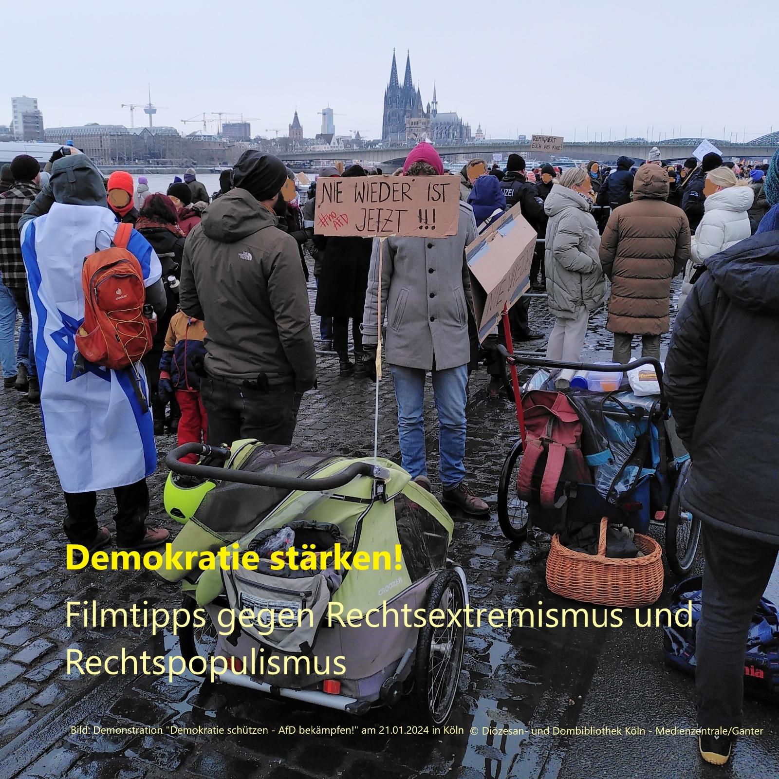 Demonstration für Demokratie in Koeln 2024-01-21