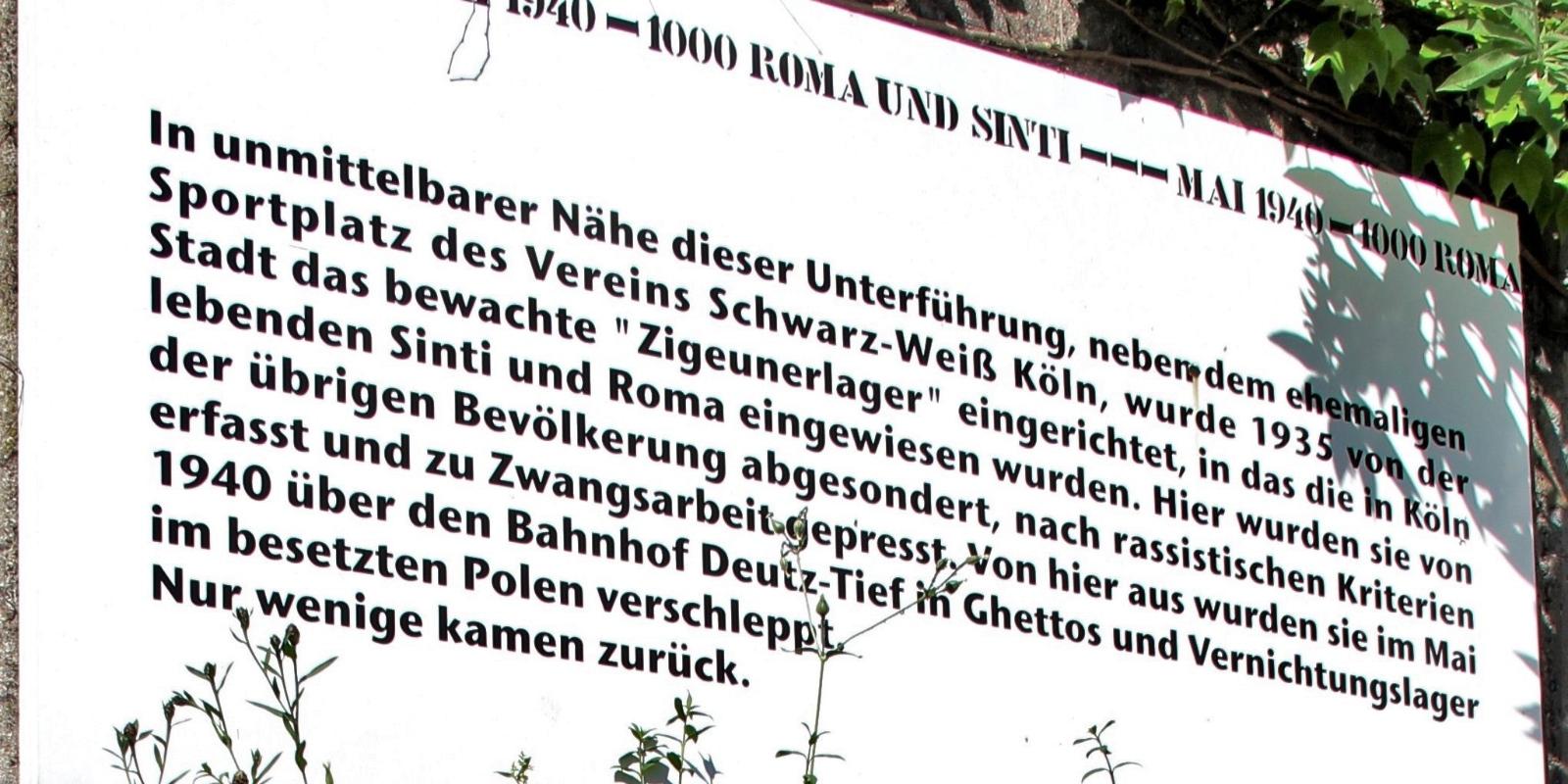 Mahnmal für Sinti und Roma in Köln-Bickendorf